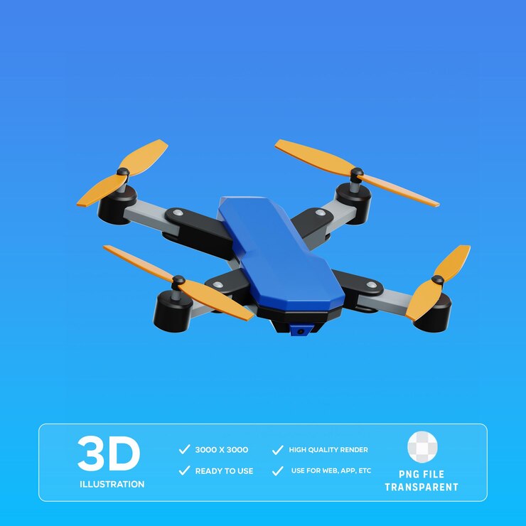 PSD ilustración 3d de drone