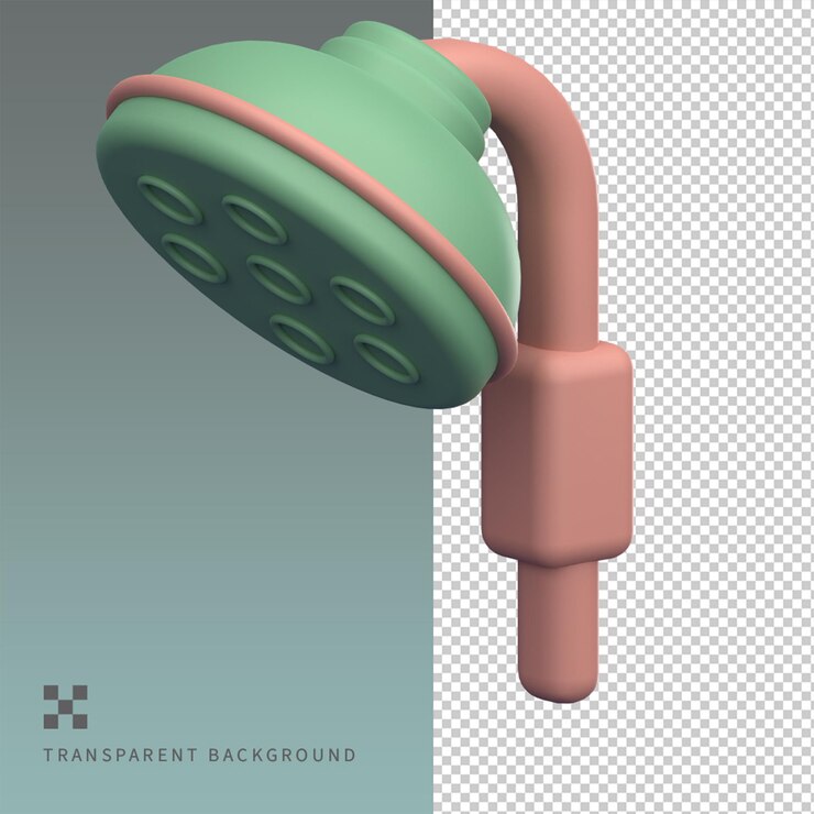 PSD ilustración 3d de la ducha de psd
