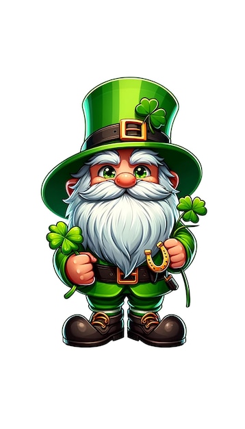 PSD ilustración en 3d del duende para el día de san patricio