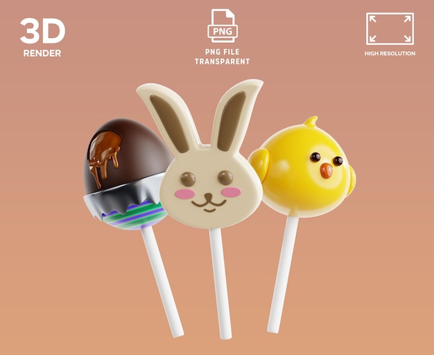 Ilustración en 3D de los dulces de Pascua
