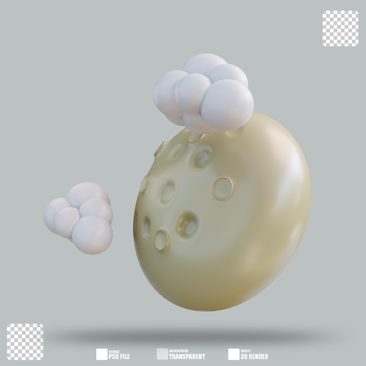 PSD ilustración 3d eclipse lunar 3