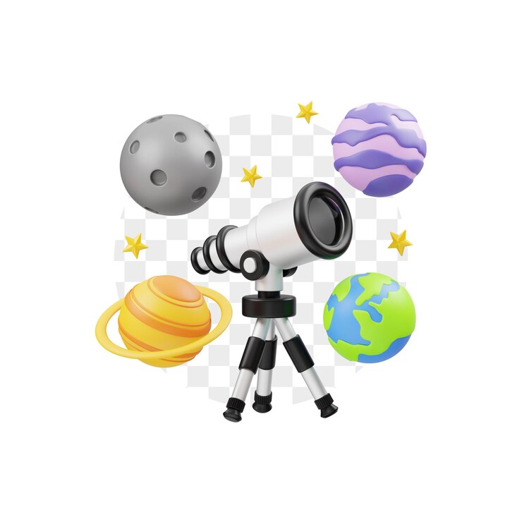 PSD ilustración 3d de educación astronómica
