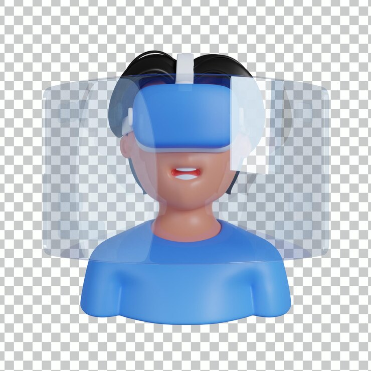 PSD ilustración 3d de educación vr