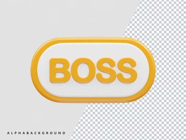 Ilustración 3d de efecto de texto de jefe