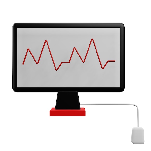 PSD ilustración en 3d del electrocardiograma