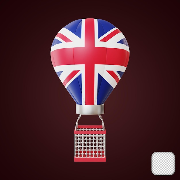 Ilustración en 3D del elemento de la bandera del Reino Unido