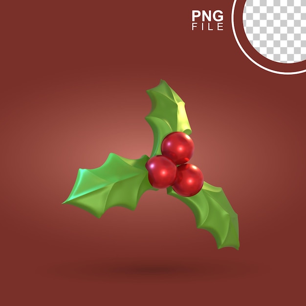 PSD ilustración 3d elevada de la cereza de navidad festiva