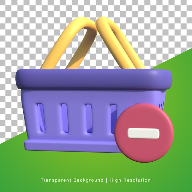 Ilustración 3D de eliminar de la cesta