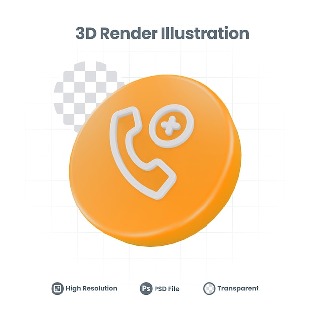 Ilustración 3D emergencia agregar icono de contacto para Web Mobile App Social Media Promotion