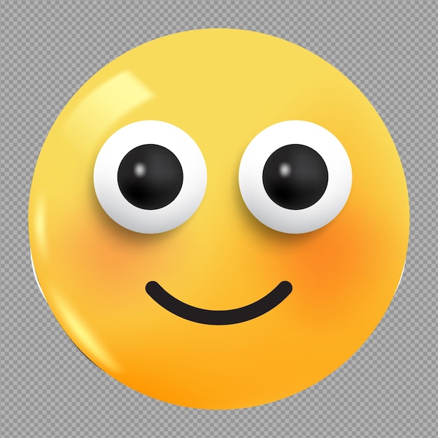 PSD ilustración en 3d de un emoji de cara sonriente feliz en un fondo transparente