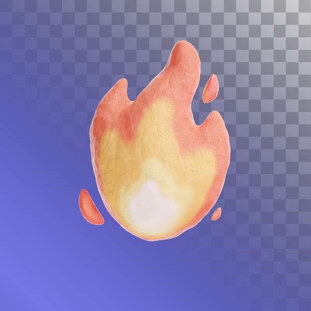 Ilustración 3D de Emoji de fuego