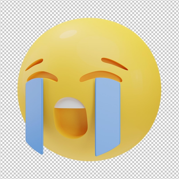 Ilustración 3d de emoji llorando