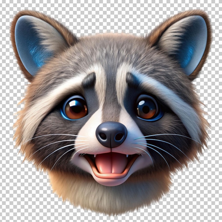 PSD ilustración en 3d de un emoji de mapaches llorando llorando