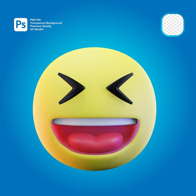 PSD ilustración 3d de los emojis de guiño en 3d