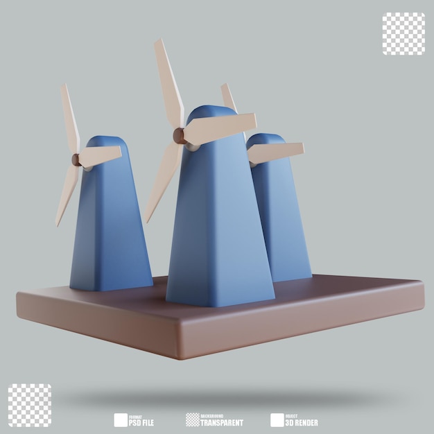 Ilustración 3d energía eólica 3