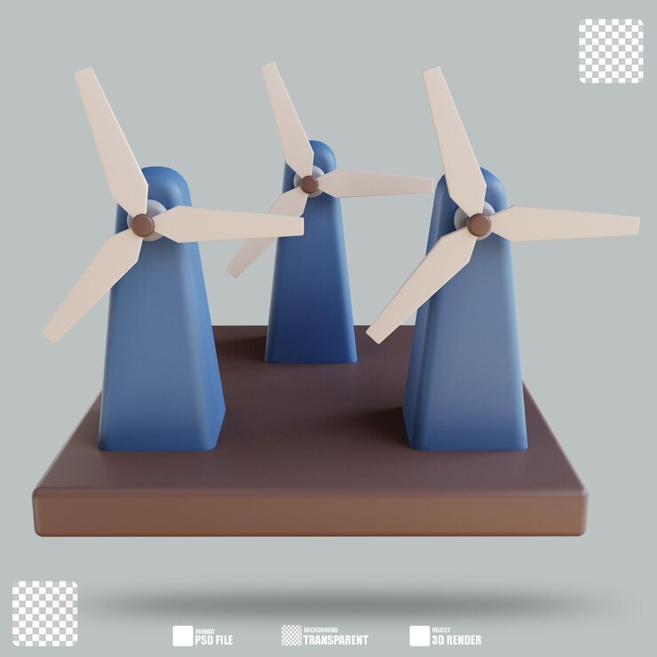 PSD ilustración 3d energía eólica