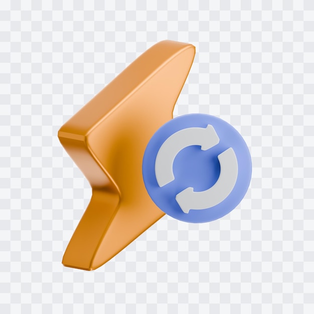 Ilustración 3D de la energía reutilizable