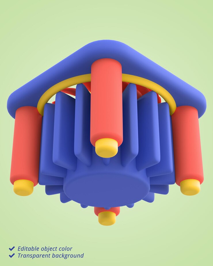 PSD ilustración 3d de un enfriador de disipador térmico de computadora