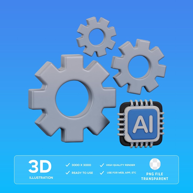 PSD ilustración 3d de los engranajes