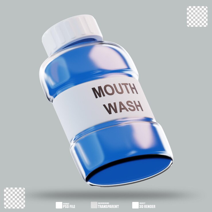 PSD ilustración 3d de enjuague bucal 2