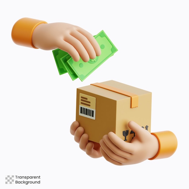 Ilustración en 3D de la entrega en efectivo
