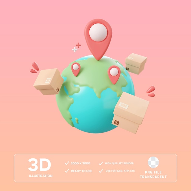 Ilustración 3D de la entrega global de PSD