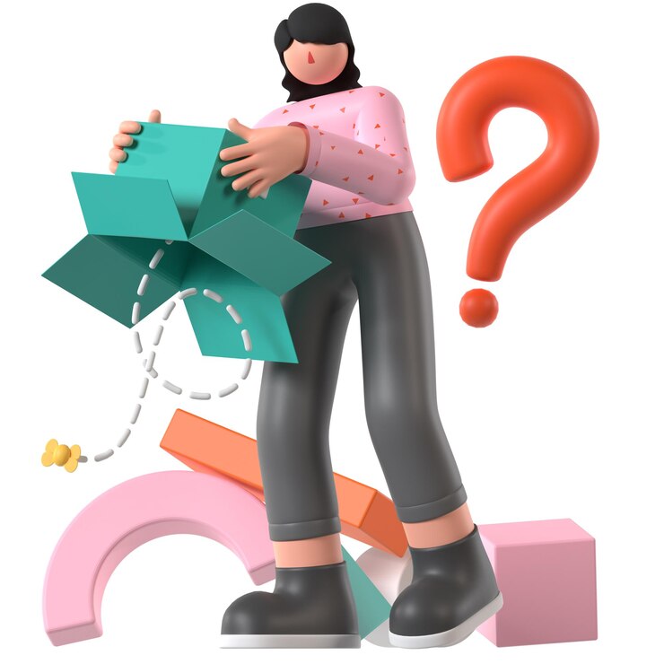 PSD ilustración 3d de la entrega del paquete perdido