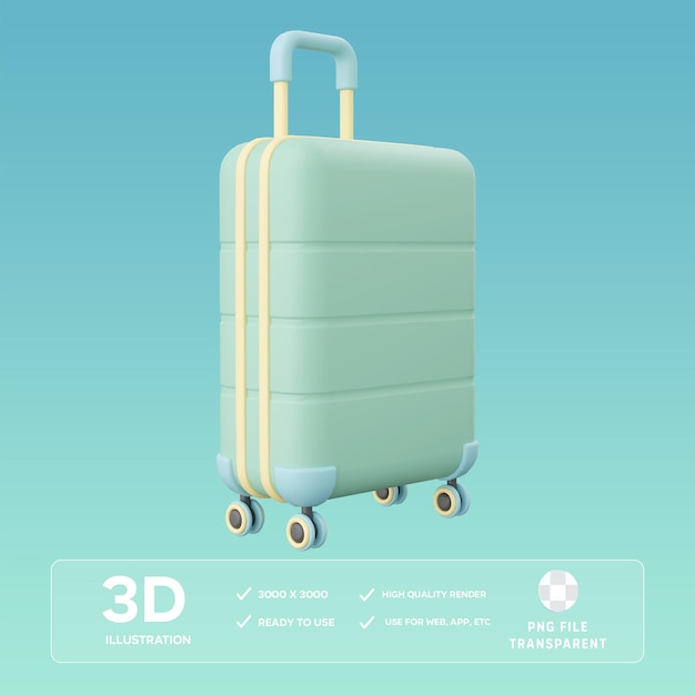 Ilustración 3D del equipaje de PSD