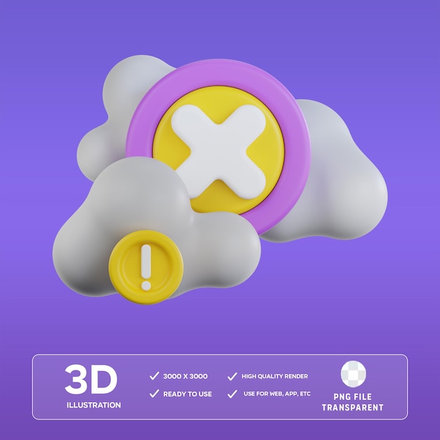 Ilustración 3D del error de la nube PSD