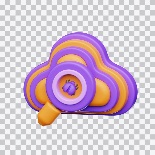 Ilustración 3D de errores de alojamiento en la nube
