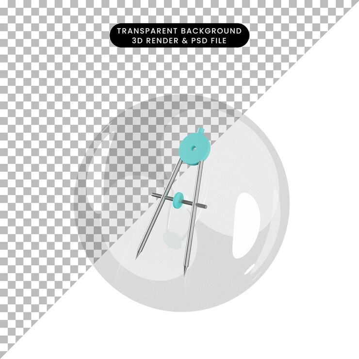 PSD ilustración 3d de escala de objeto orleon dentro de burbujas