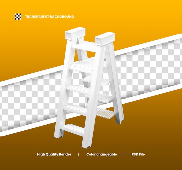 Ilustración 3D de la escalera o icono 3D del Día del Trabajo