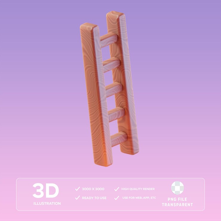 Ilustración en 3D de la escalera PSD