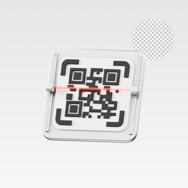 Ilustración 3d de escaneo de código qr