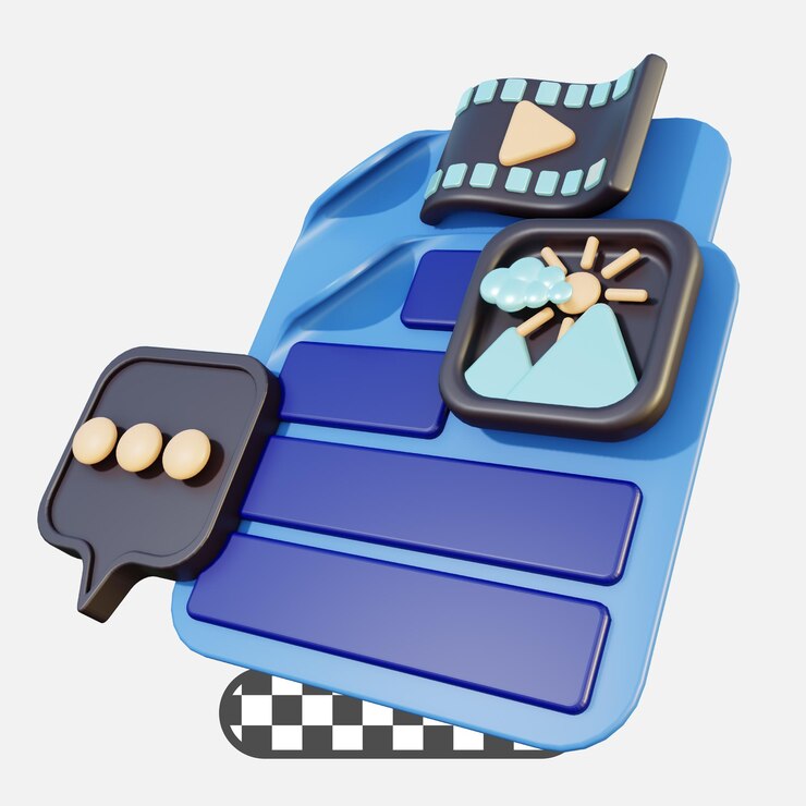 PSD ilustración 3d escribir descripción de medios buena para ilustración o marketing