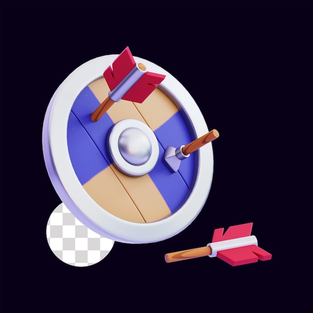 Ilustración 3D del escudo dañado