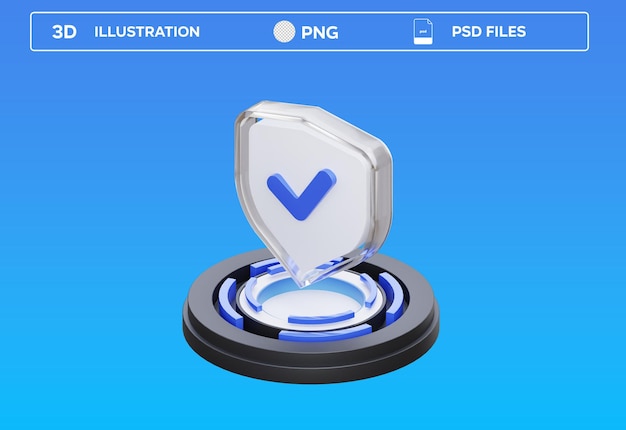 Ilustración 3D del escudo PSD