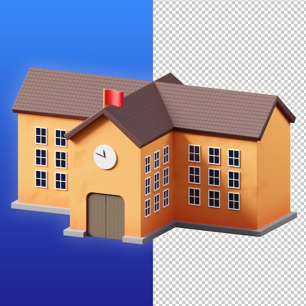 PSD ilustración 3d de la escuela