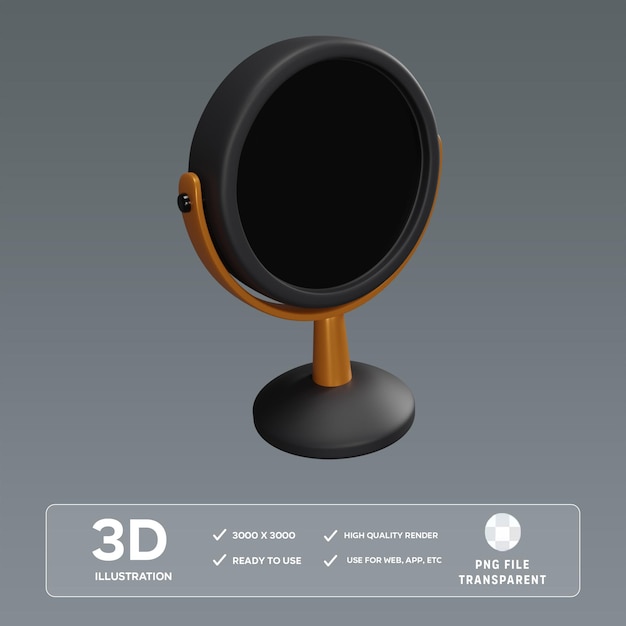Ilustración 3D del espejo de pie de PSD