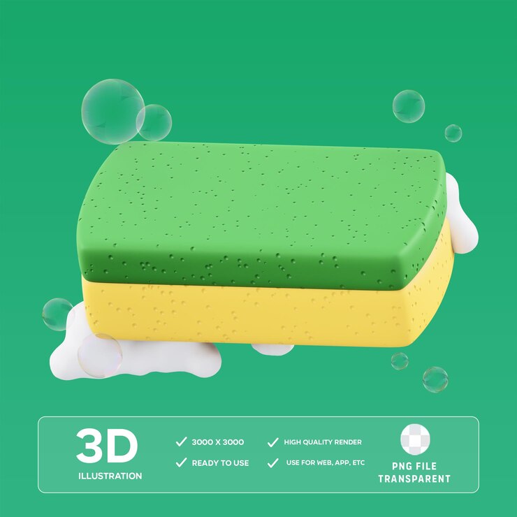 Ilustración 3D de la esponja PSD