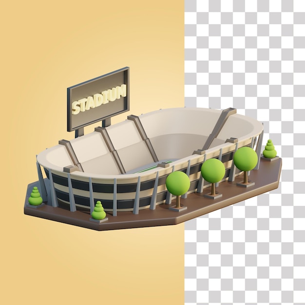 PSD ilustración 3d del estadio