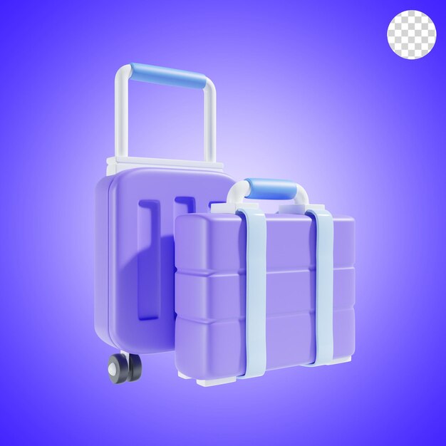 Ilustración en 3D de estilo maleta doble