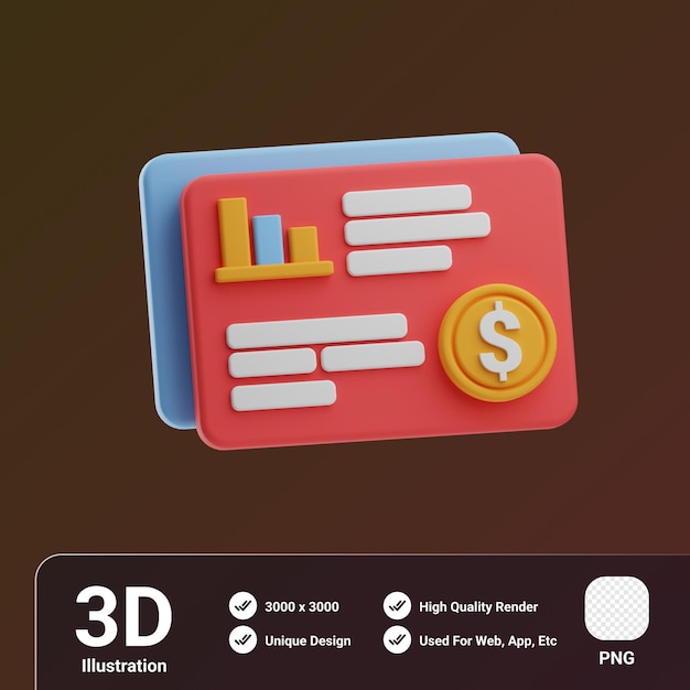 PSD ilustración 3d de estrategia de objetos de tutoría y formación