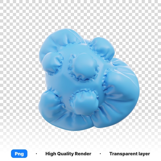 Ilustración 3D de la estructura atómica física y química del modelo 3D en un fondo transparente
