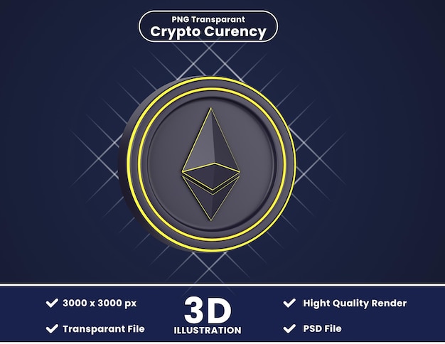 Ilustración 3D de Etereum