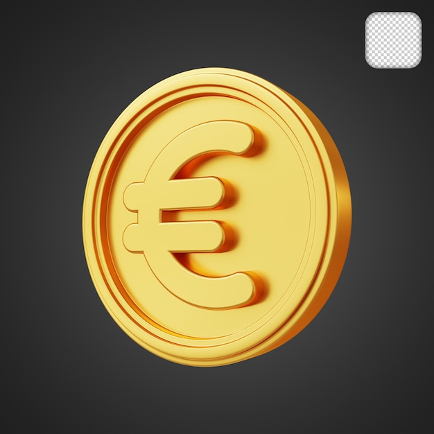 Ilustración 3d de euros de oro