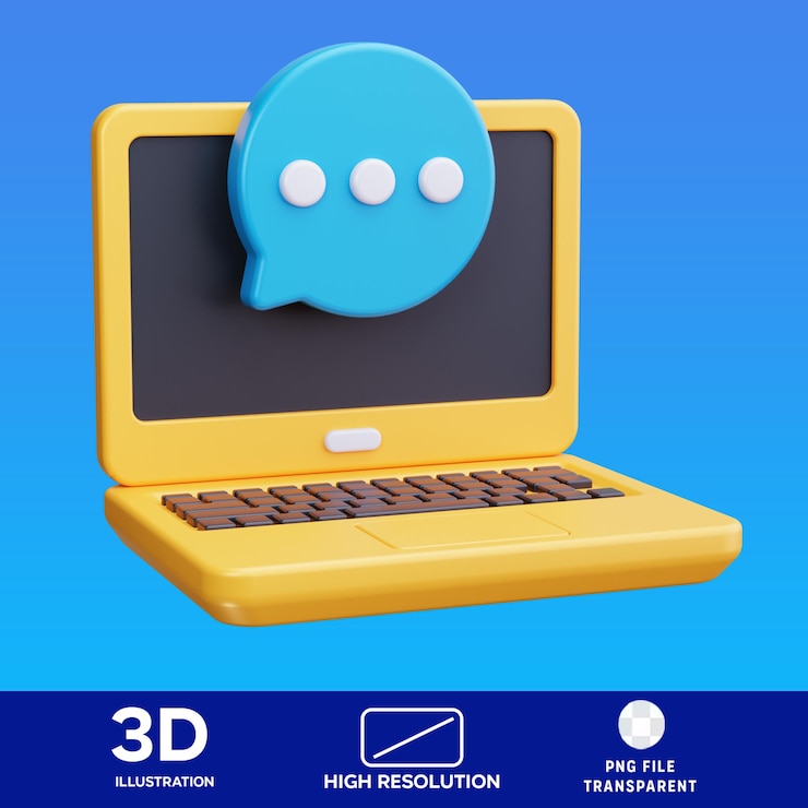 PSD ilustración 3d de la evaluación de la computadora portátil psd