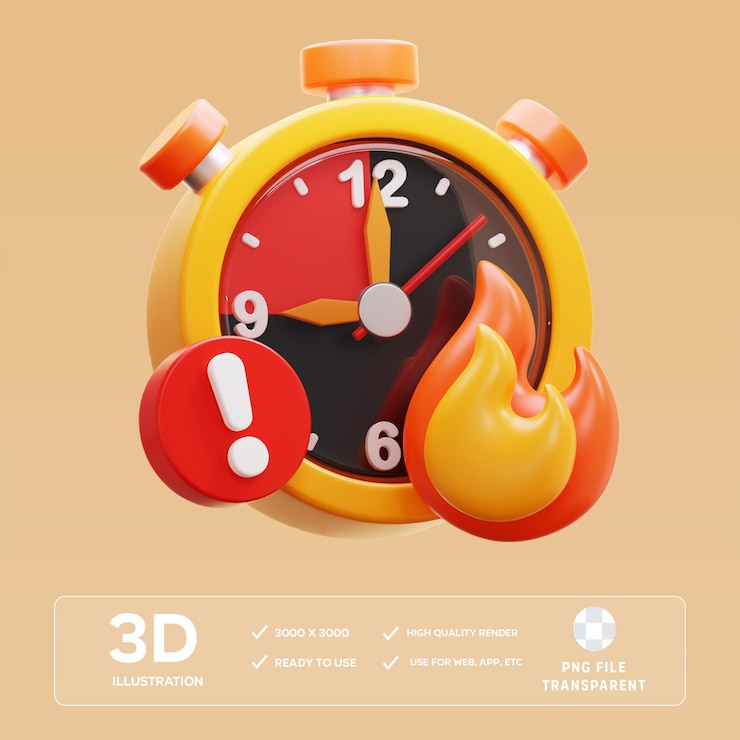 PSD ilustración 3d de la fecha límite del psd