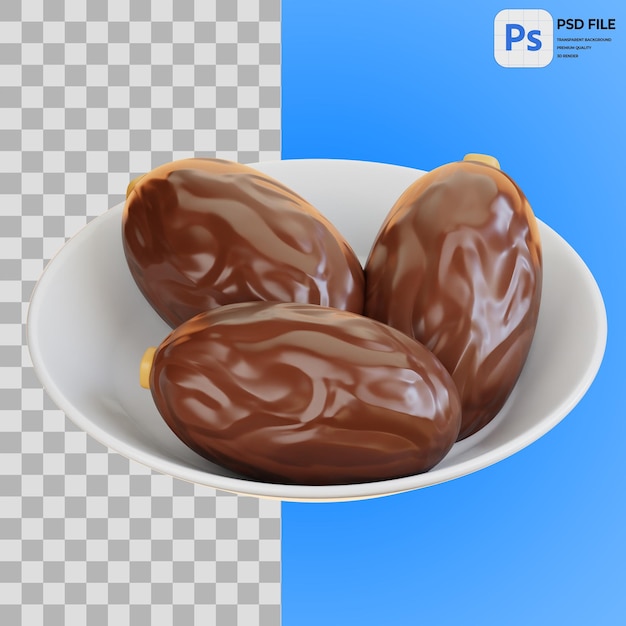 Ilustración 3D de las fechas representación del icono PNG aislado