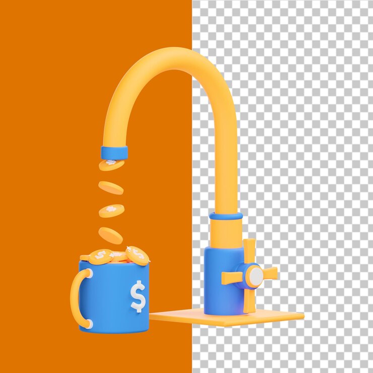 Ilustración 3d de finanzas entrantes
